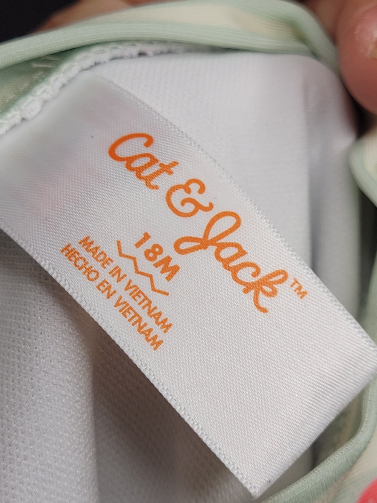 Cat & Jack Swimsuit Toddler Girls 18 Mos Mint Green Strawberry Print Rash Guard