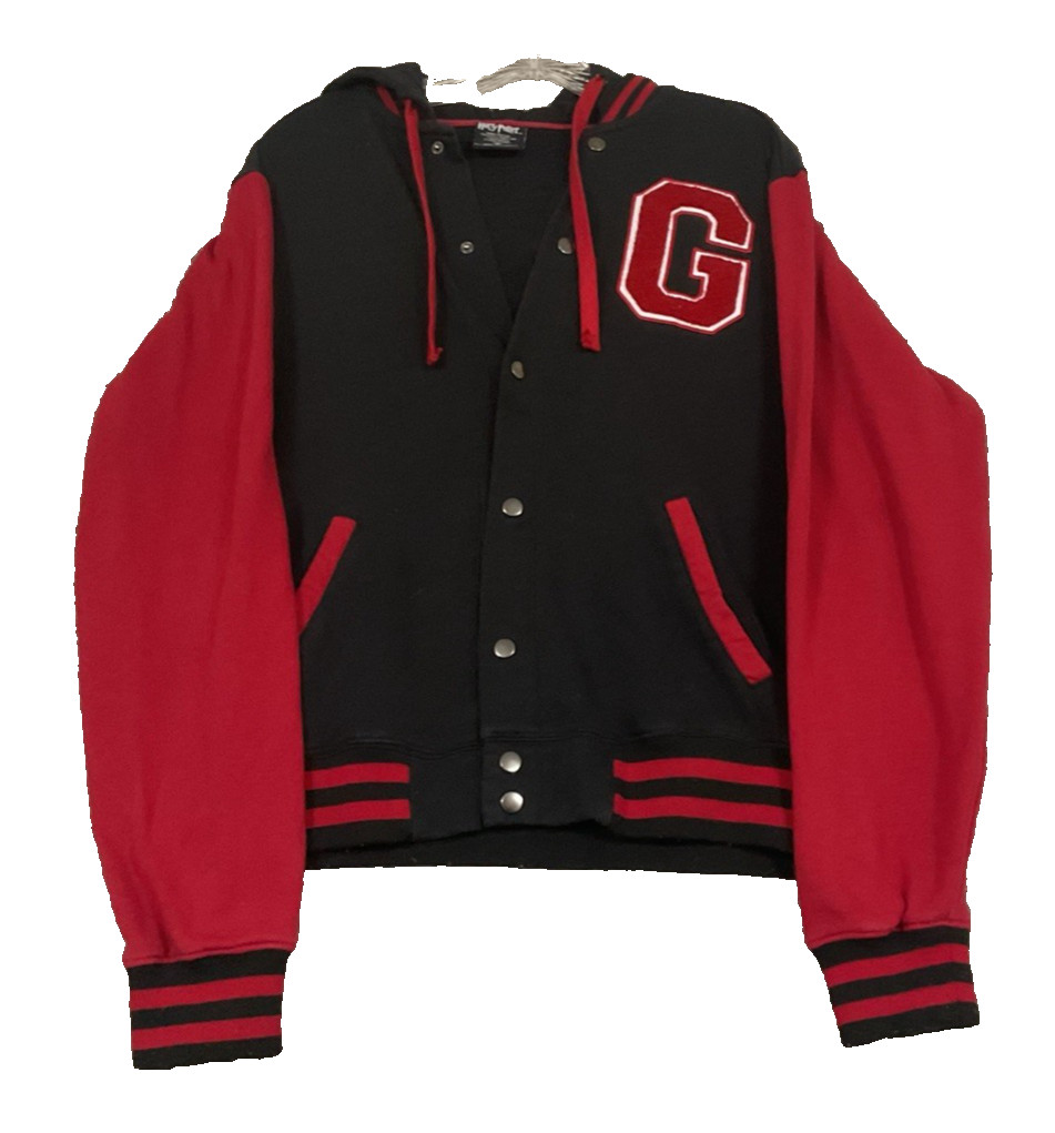 Harry Potter Full Snap Hoodie Sz M Unisex Hogwarts Letterman Bomber Gryffindor