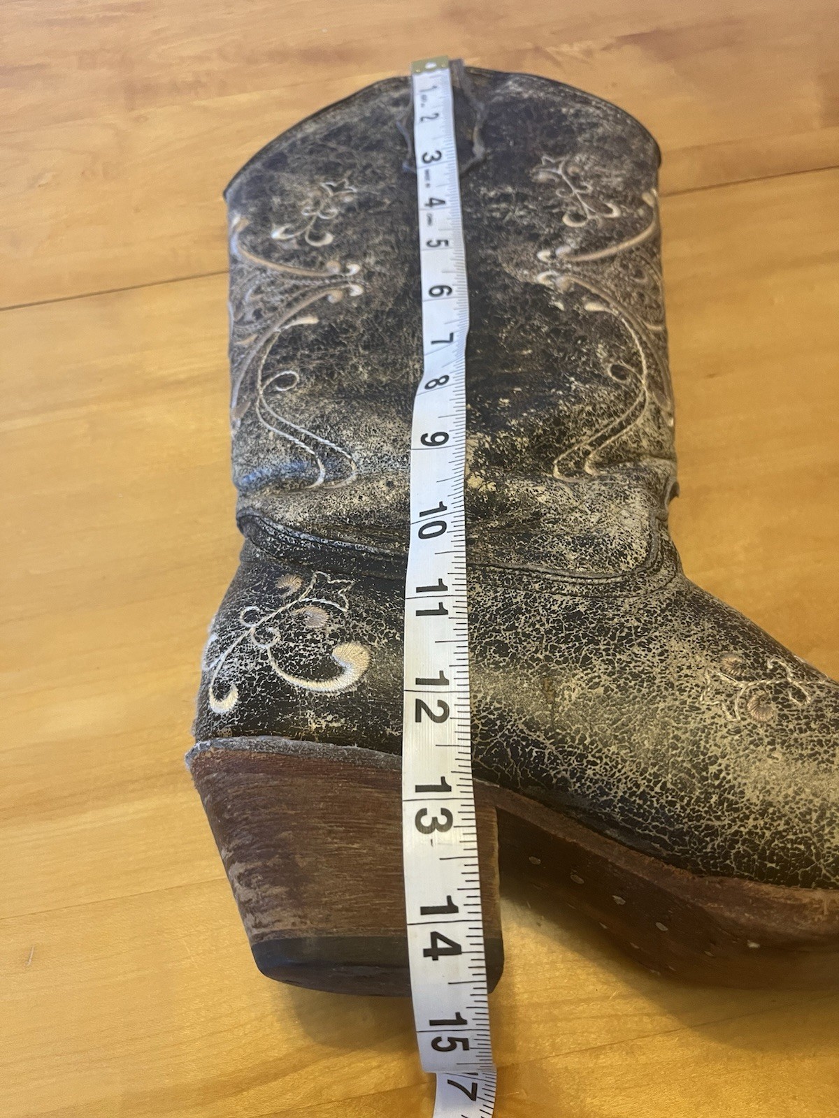 CIRCLE G by Corral Western Cowboy Boots Snip Toe Crackle Boho L5048 Women Sz 8 M