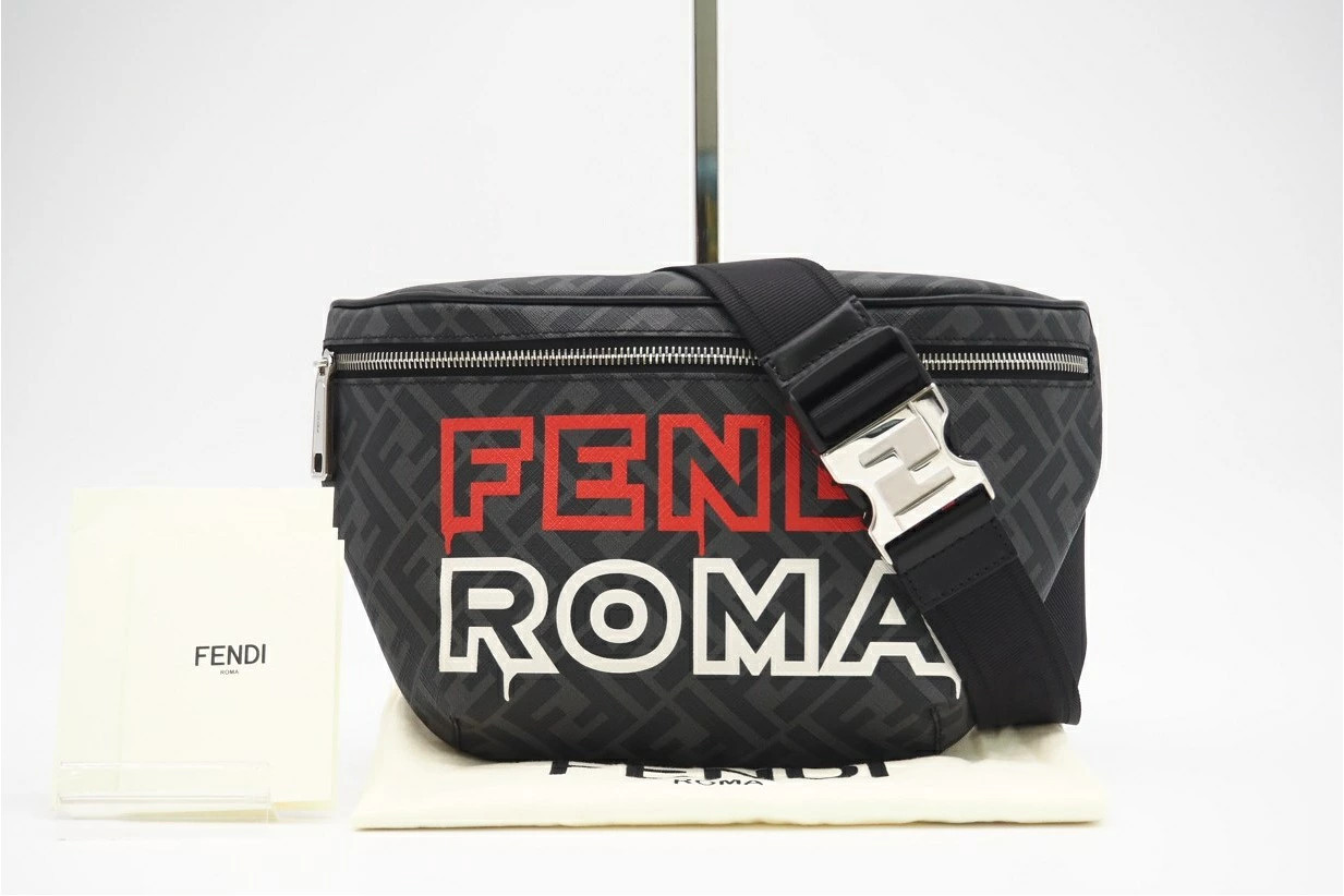 FENDI Waist Bag Zucca Fabric Coated Canvas 7VA562 Gray