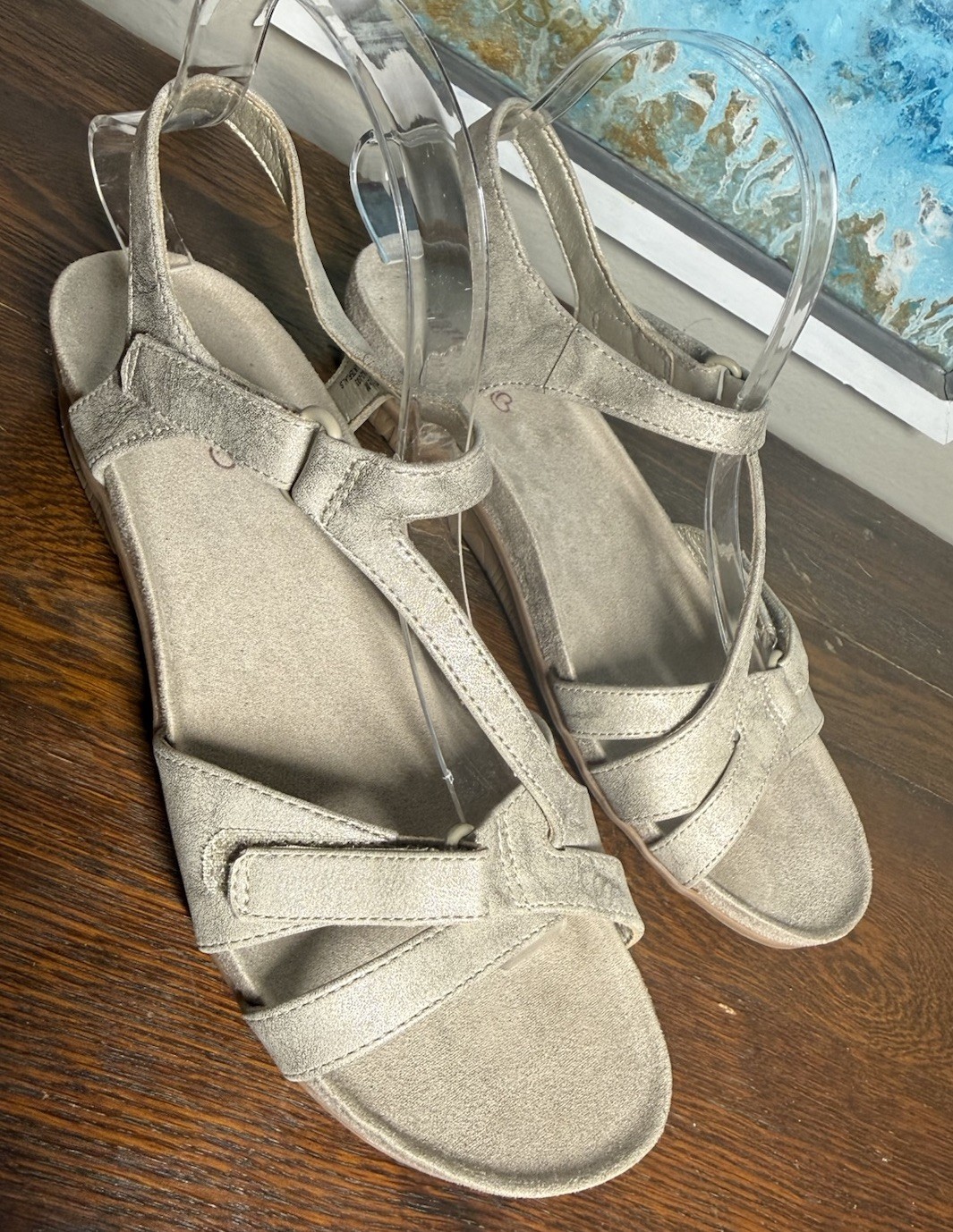 EUC Baretraps JAXEN Women’s TAUPE NUDE Comfort Sandals SZ 7.5