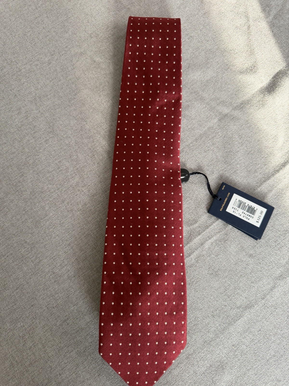 Polo Ralph Lauren Red Dot Silk Necktie 3.25 In Wide Nwt