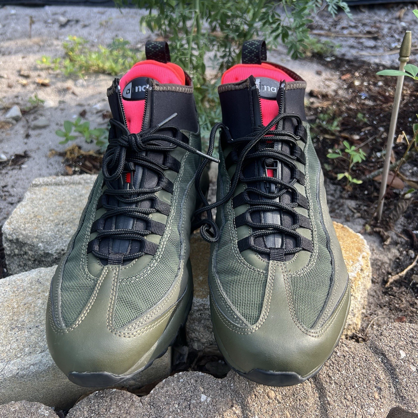 As 9.5 Nike Air Max 95 Sneakerboot Olive Black Red Men’s Shoes 806809-300