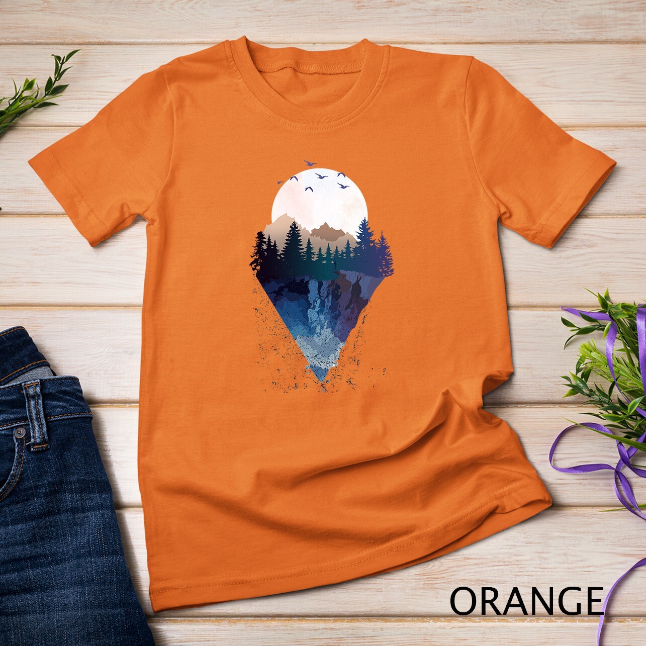 Funny Geometric Mountain Abstract Geometry Outdoor Gifts T-Shirt Unisex T-shirt