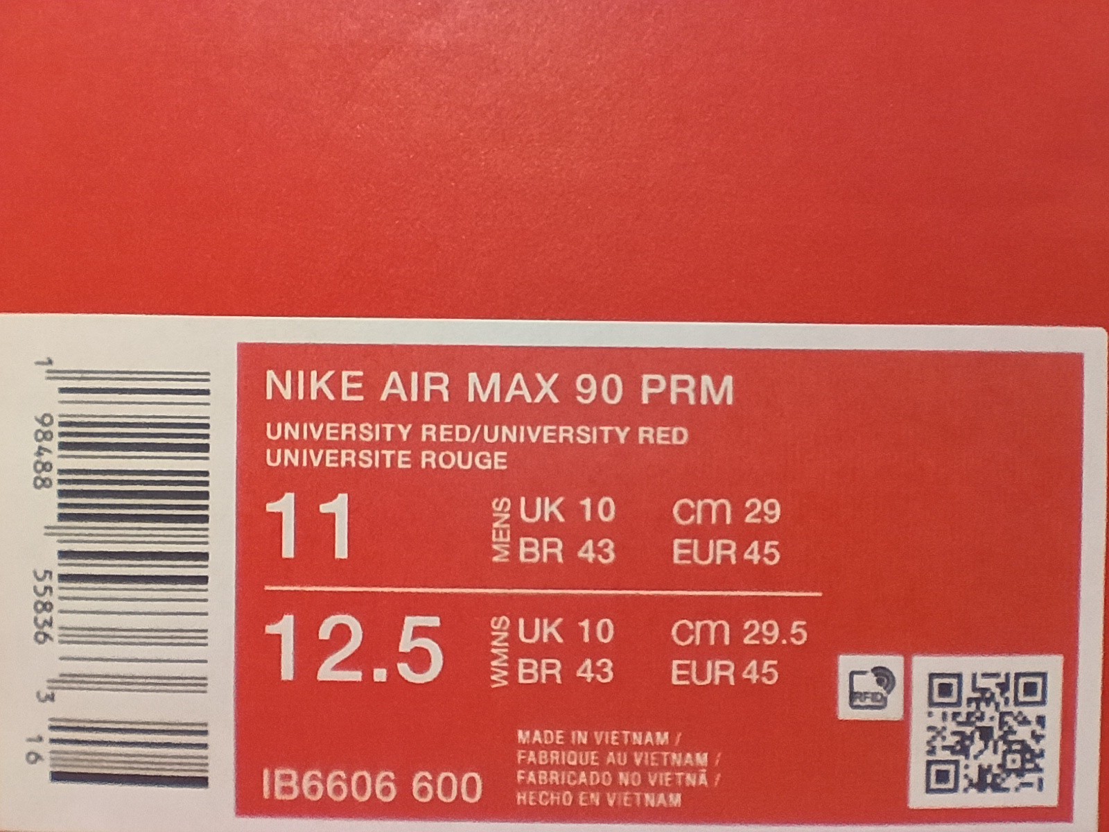 NIKE AIR MAX 90 PRM ‘VALENTINES DAY’ sneakers IB6606-600 university red US 11