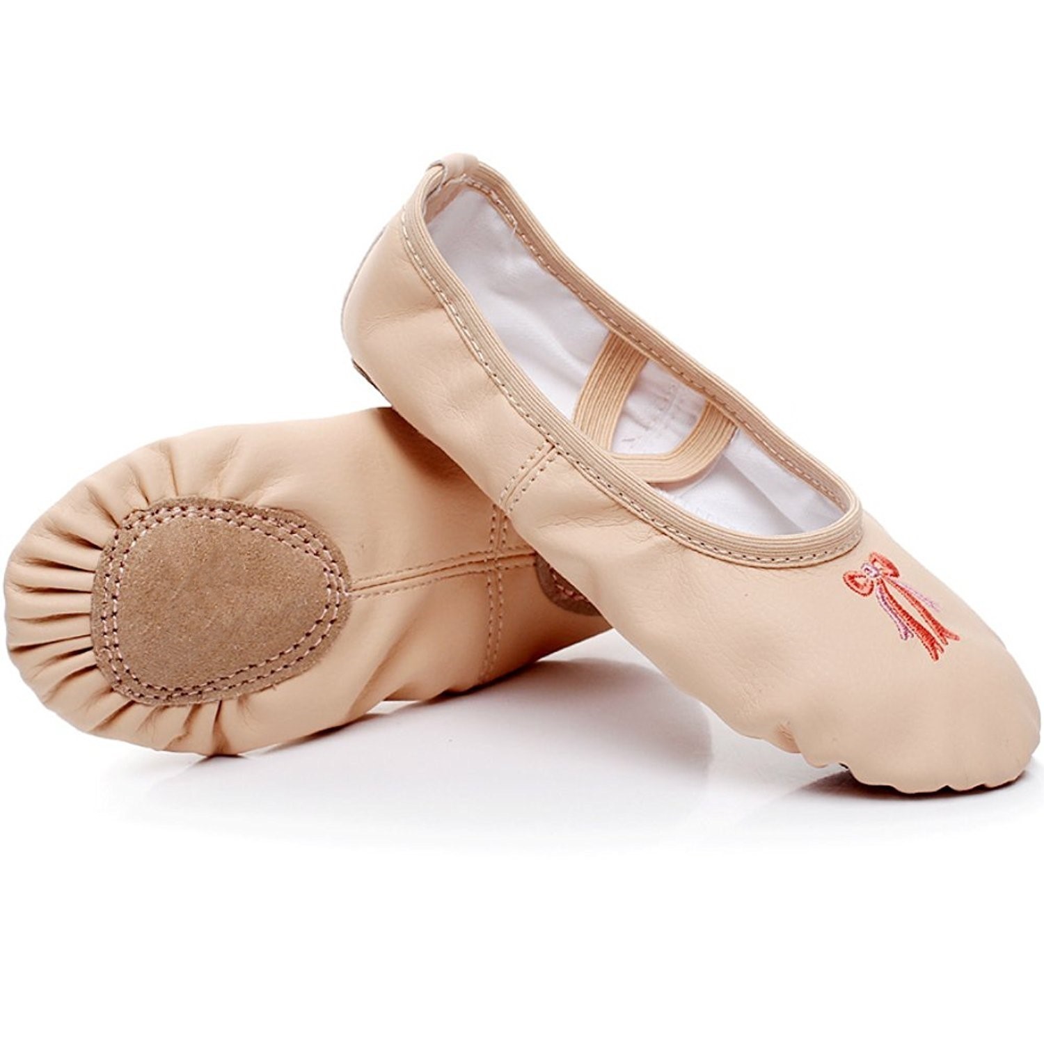 PU Leather Ballet Shoes Slippers Split Sole Flats For Toddler Girl Boy Kid