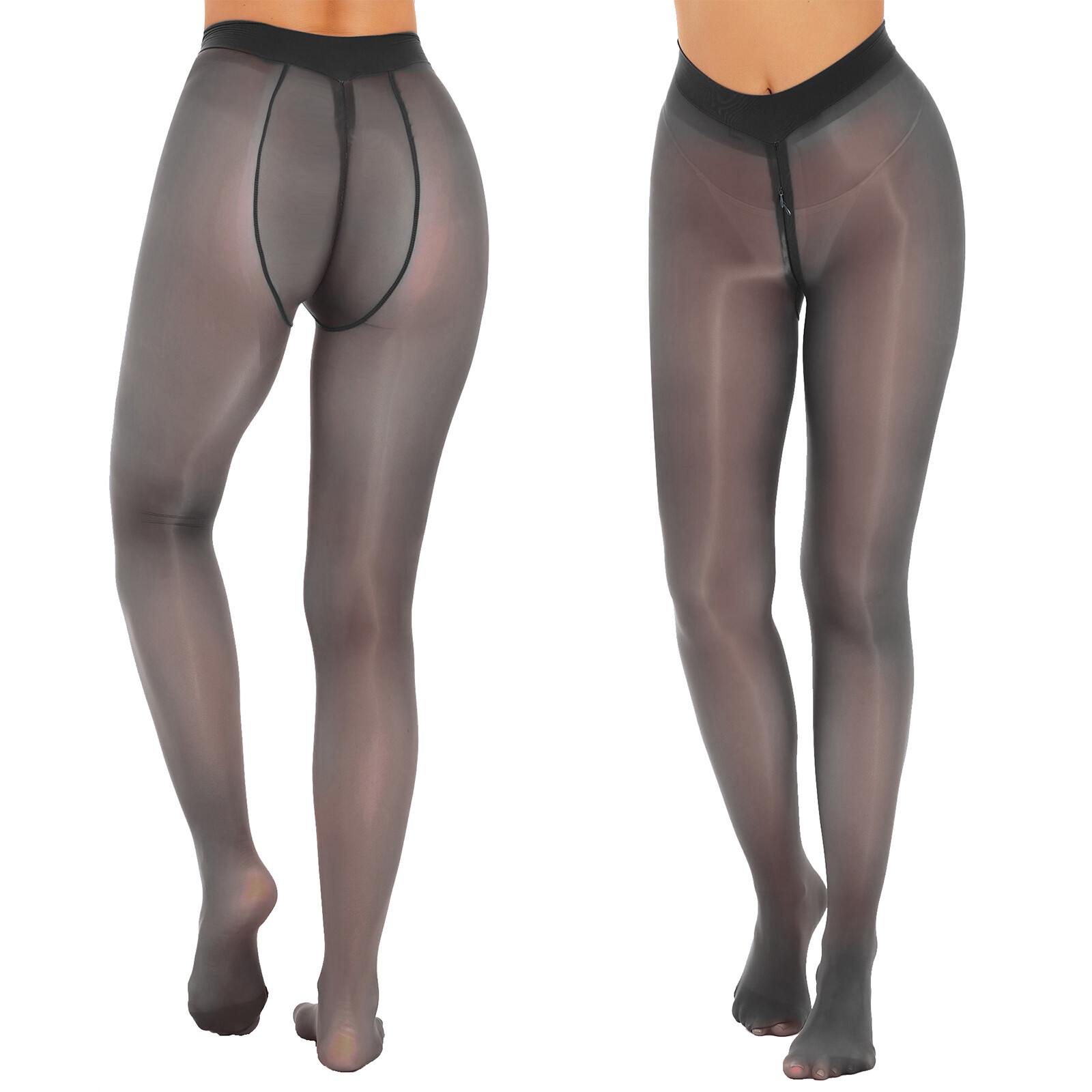 US Womens Lingerie See Through Tights Spandex Pantyhose Fitness Nightwear Smooth