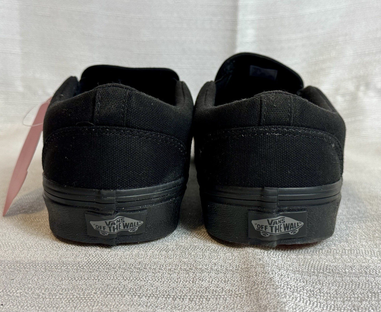 Vans Men’s Asher Slip On Double Black Canvas Casual Skate Shoes Size 10.5 NIB