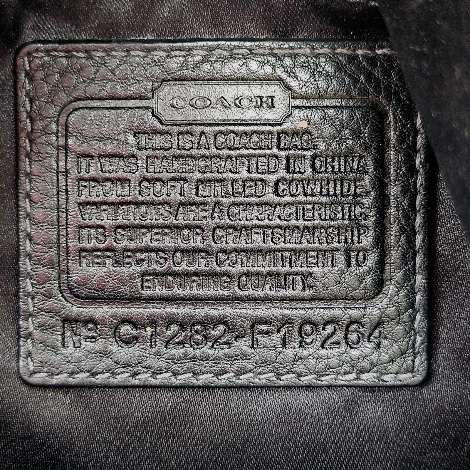 COACH Penelope Shoulder Bag Black Pebbled Leather F19264 Front Turn-Lock Tote