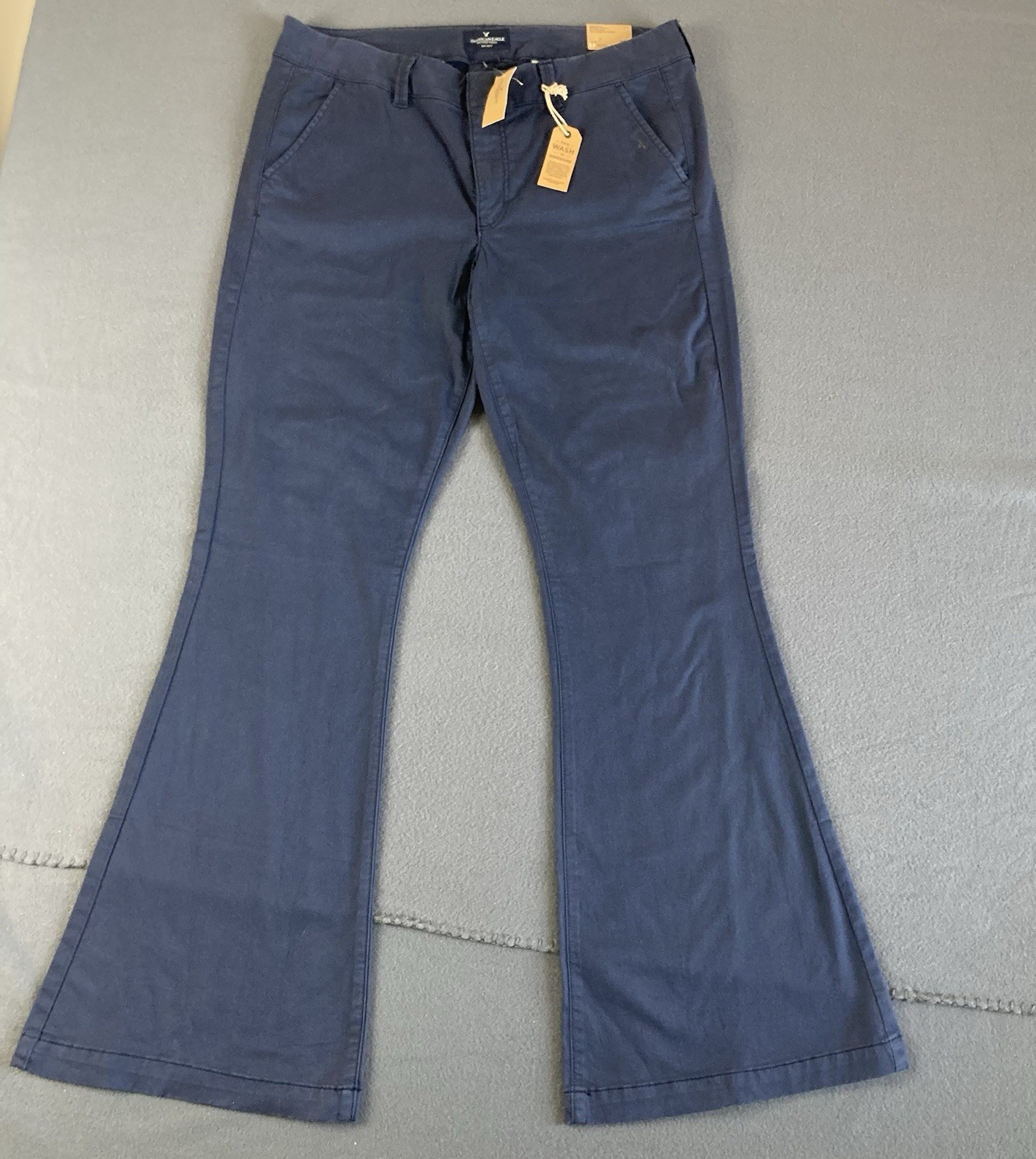 American Eagle Boho Artist Flare Leg Pant Women’s 12 Reg Navy Low Rise Stretch