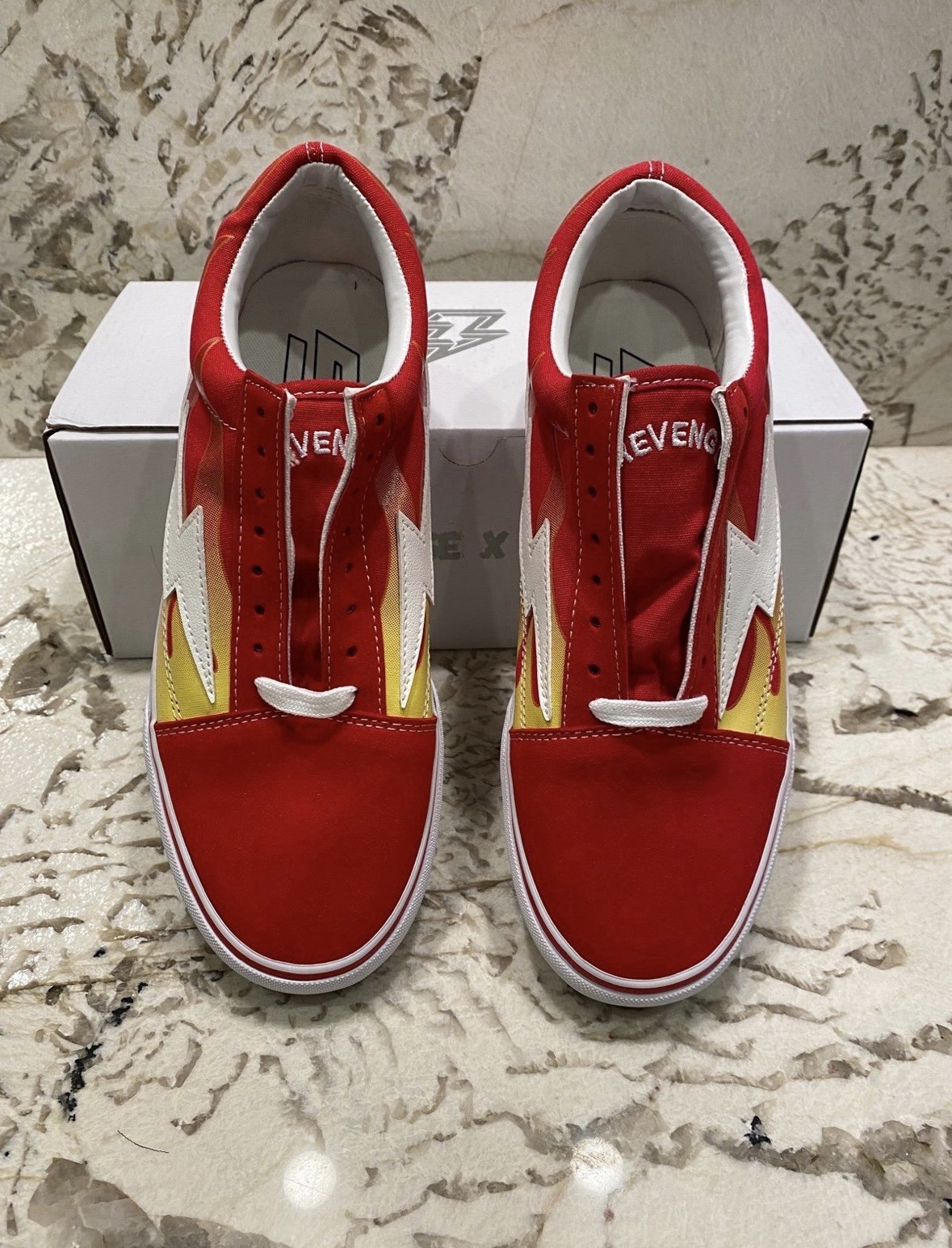 Revenge x Storm Red Flames Size 12M/13.5W Brand New Authentic Next Day Ship