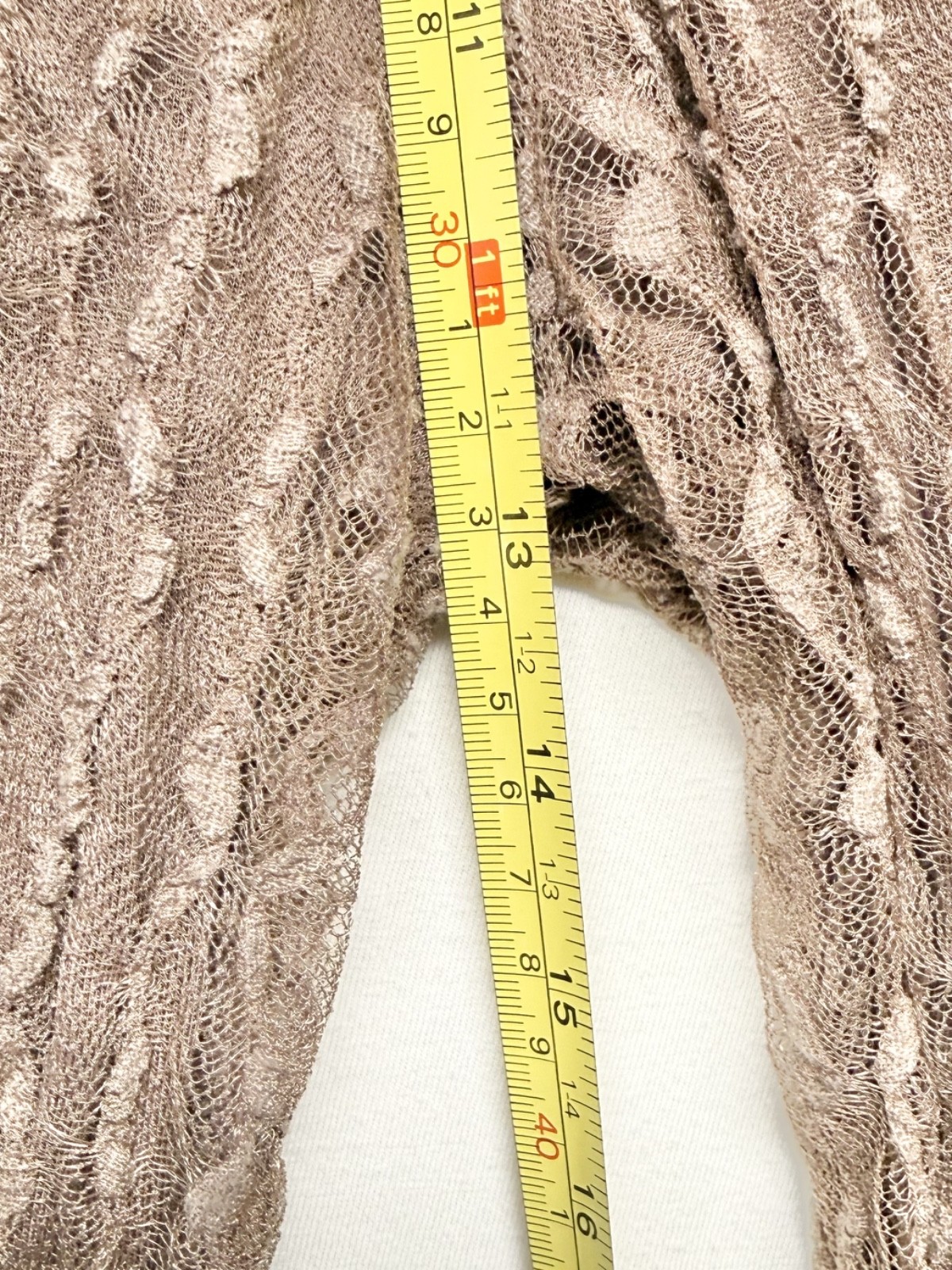 Free People Georgina Mesh Lace Flare Pants Ruched Knee Brown Women’s Size Small