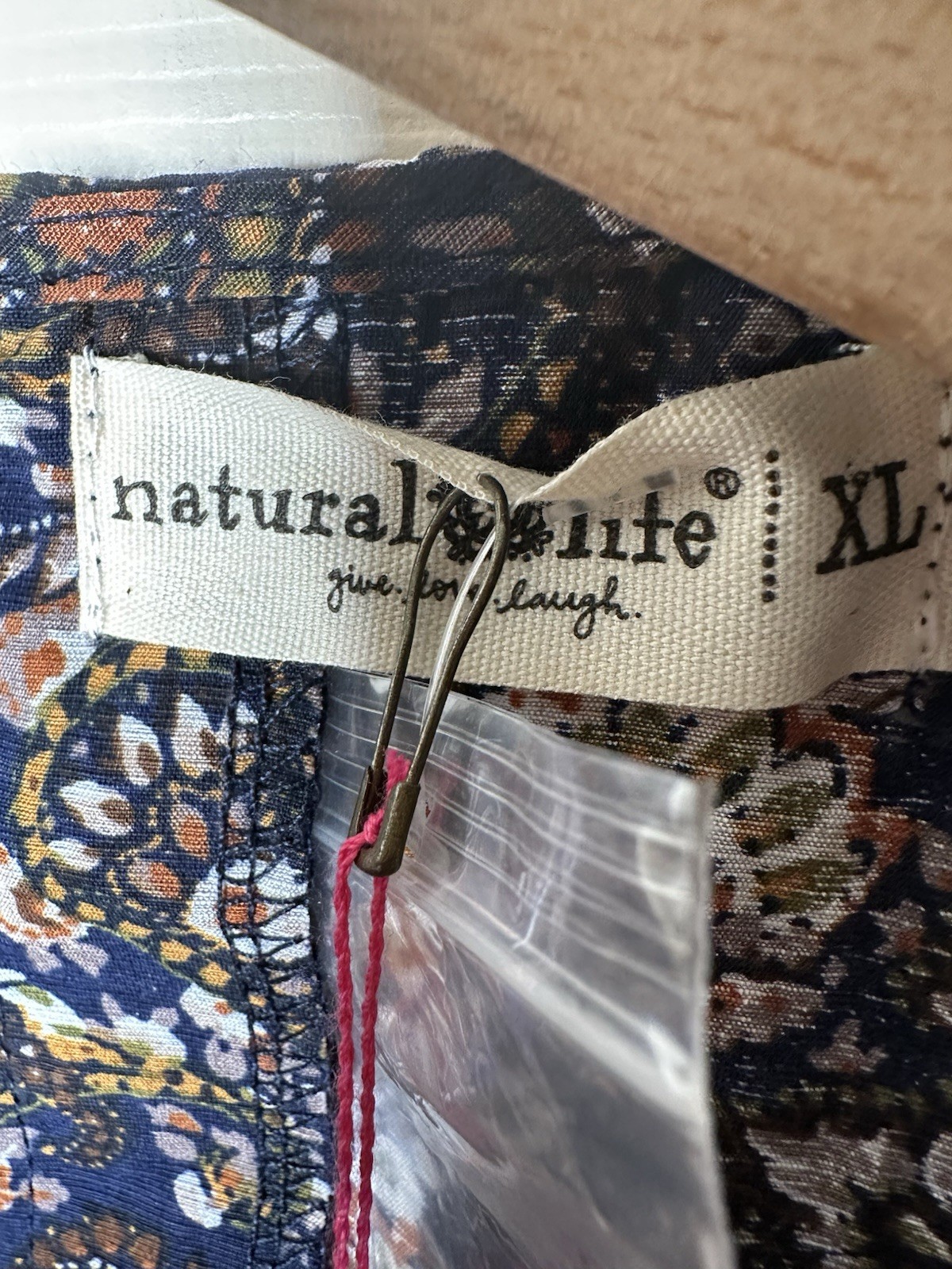 Natural Life Heidi Babydoll Dress Navy Paisley Size XL Tiered Cottagecore New