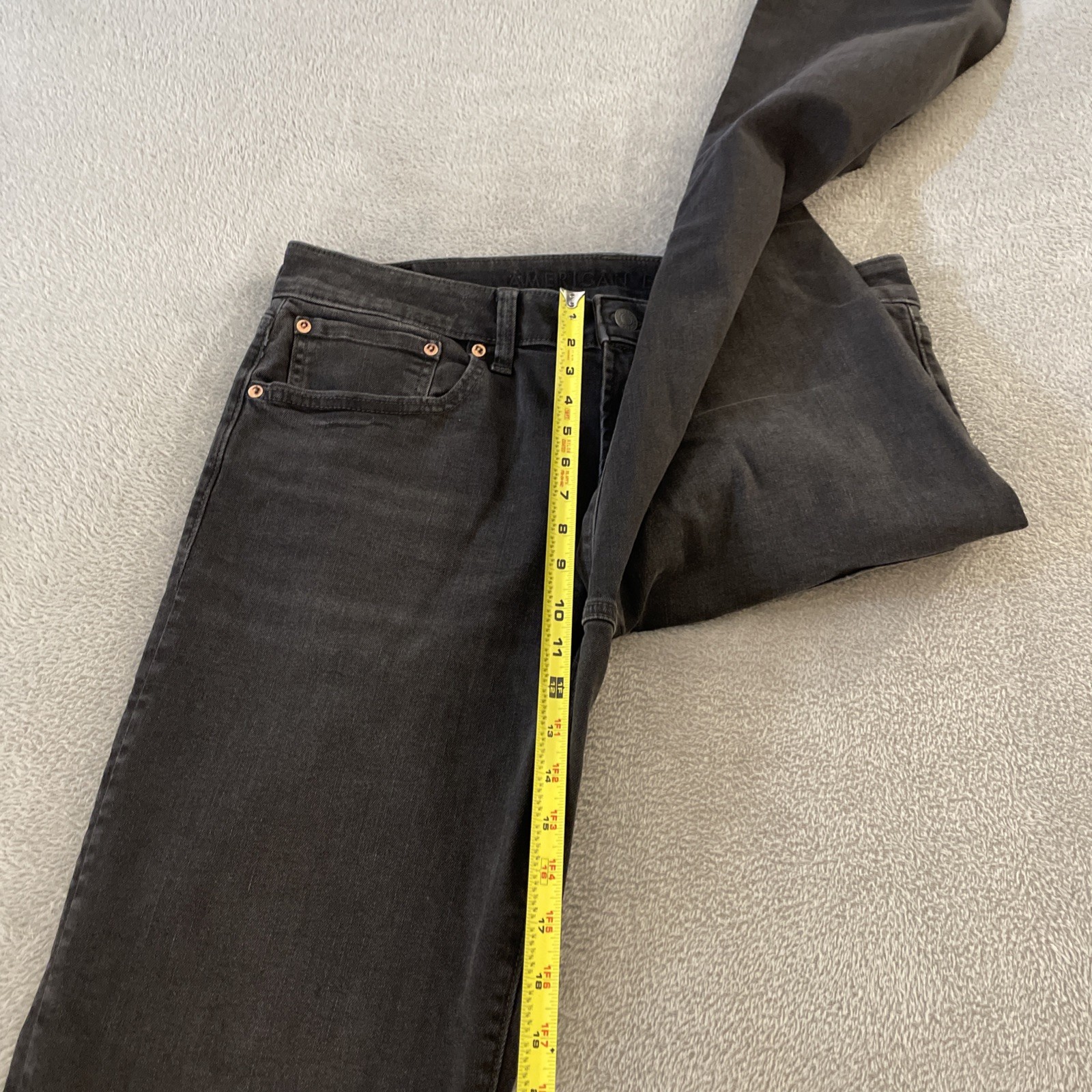 New American Eagle Athletic Straight Jeans Men’s 34×36 Black Airflex Stretch NWT