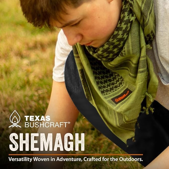 Tactical Shemagh Keffiyeh 100% Cotton for Camping, Hiking, Backpacking (Khaki)