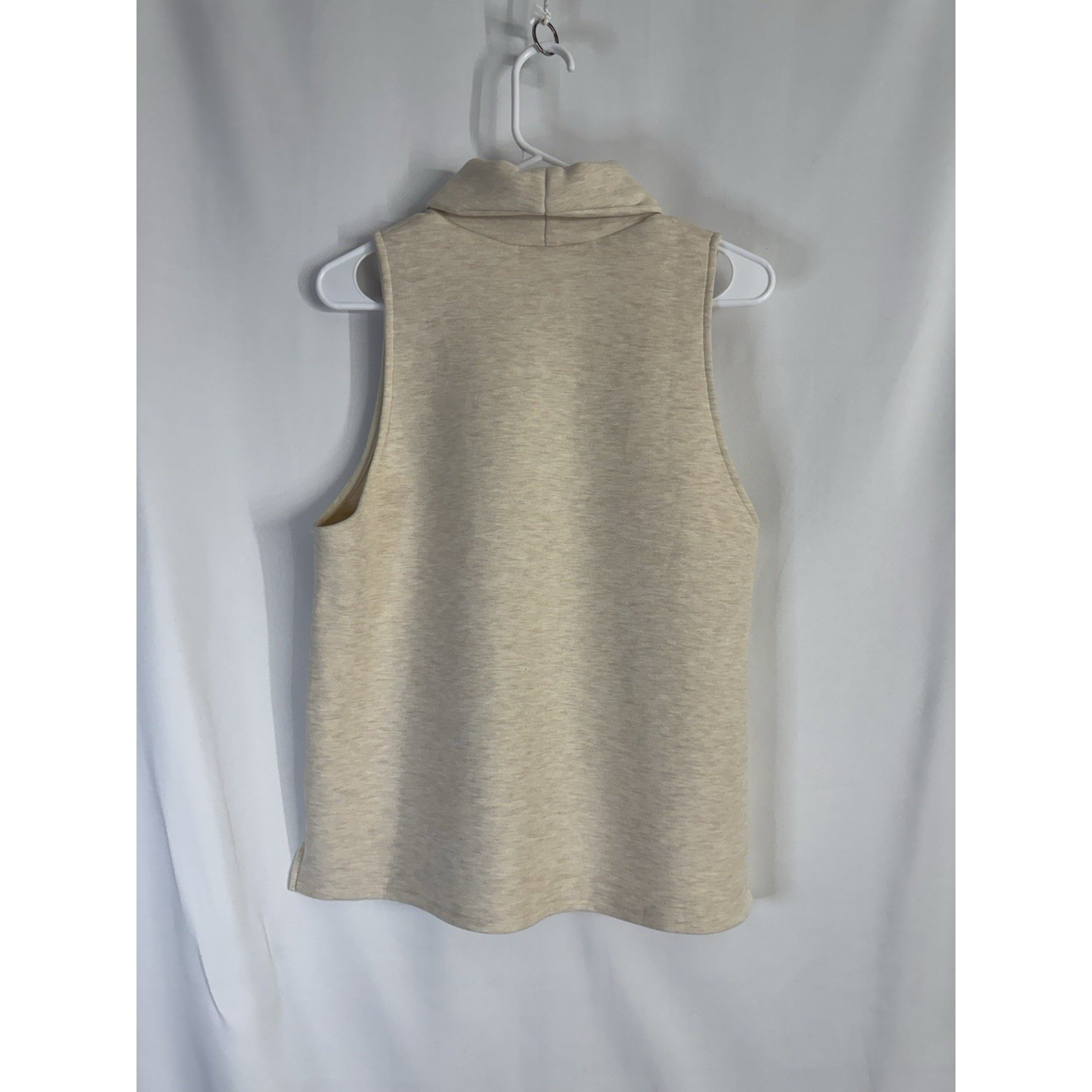 OGLMove Mock Neck Top NWT Size L Beige Knit Pullover Minimalist Capsule Wardrobe