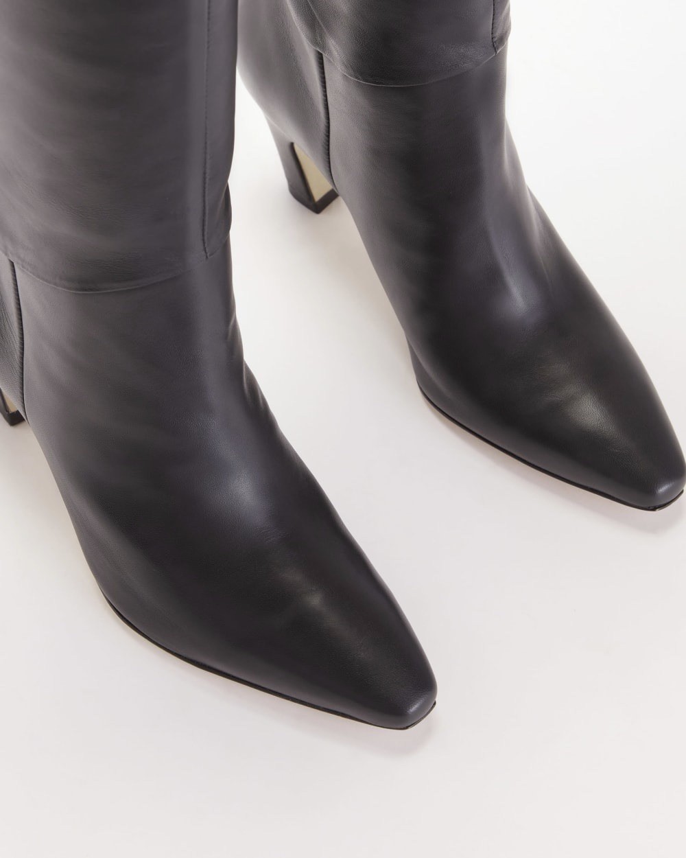 Everlane The Banana Boot Black Napa Leather Knee High Heeled Pointed Toe 7 NWB