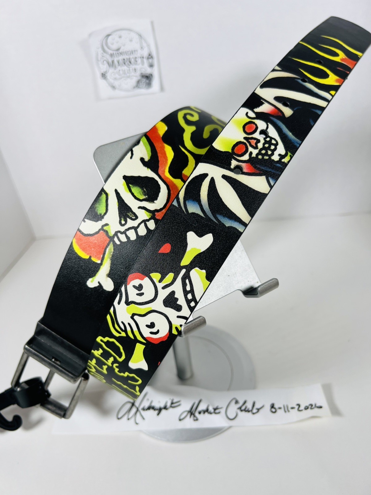 NWT Ed Hardy Men’s Skull Tattoos Reversible Leather Belt SZ 34 Punk Rock Y2K