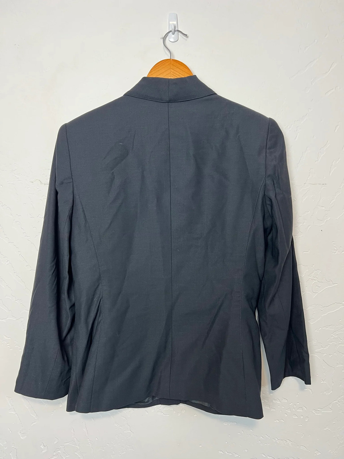 Vtg 90s Bestini NY Charcoal Wool Blazer Womens 12