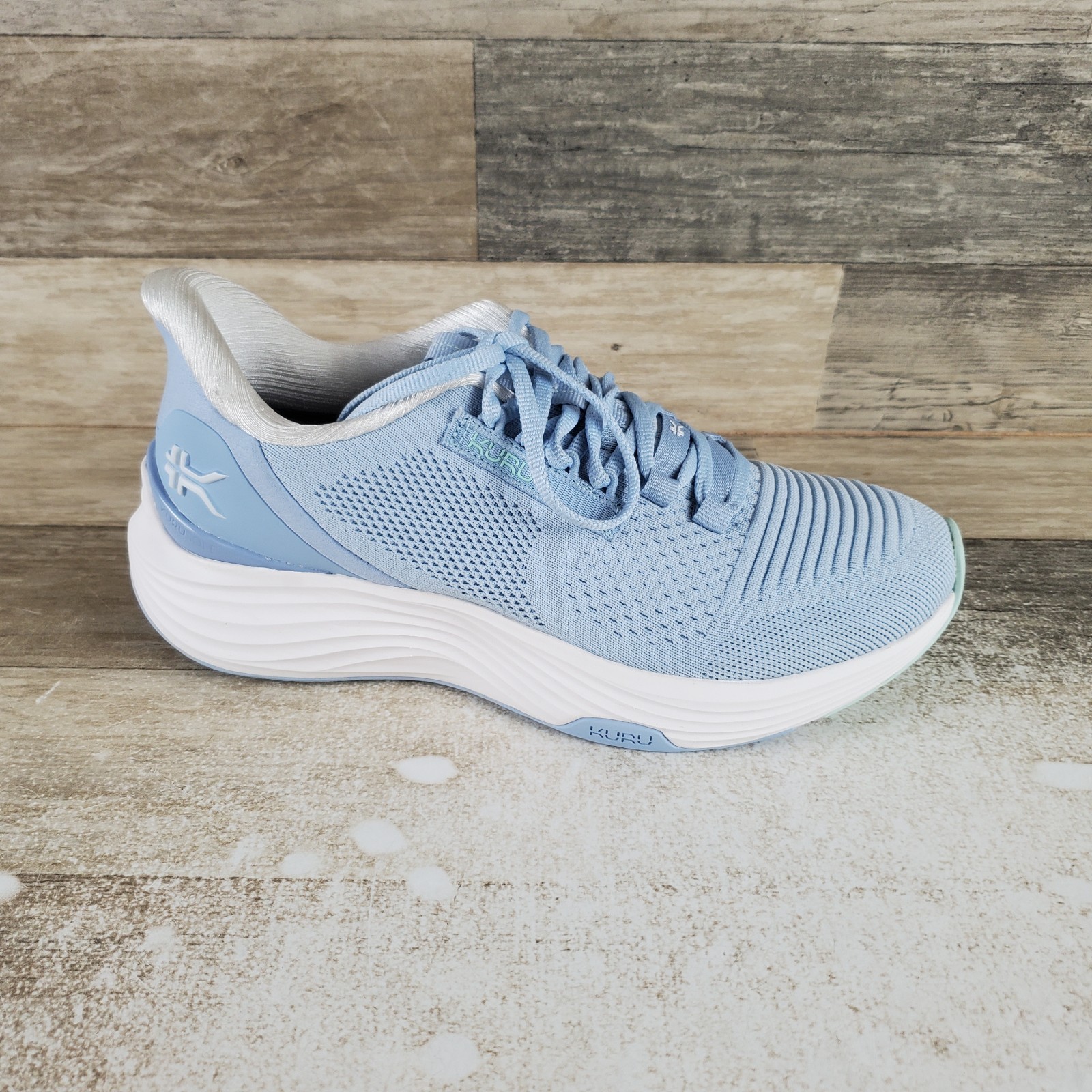 KURU Atom 2 Womens Shoes Sz 7.5 Wide Running Mist Blue Bright White Sneakers