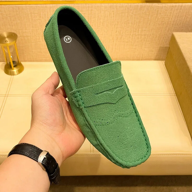 Men Casual Shoes Suede Lazy Slip-on Driving Flat Boat Shoes Loafers Moccasins