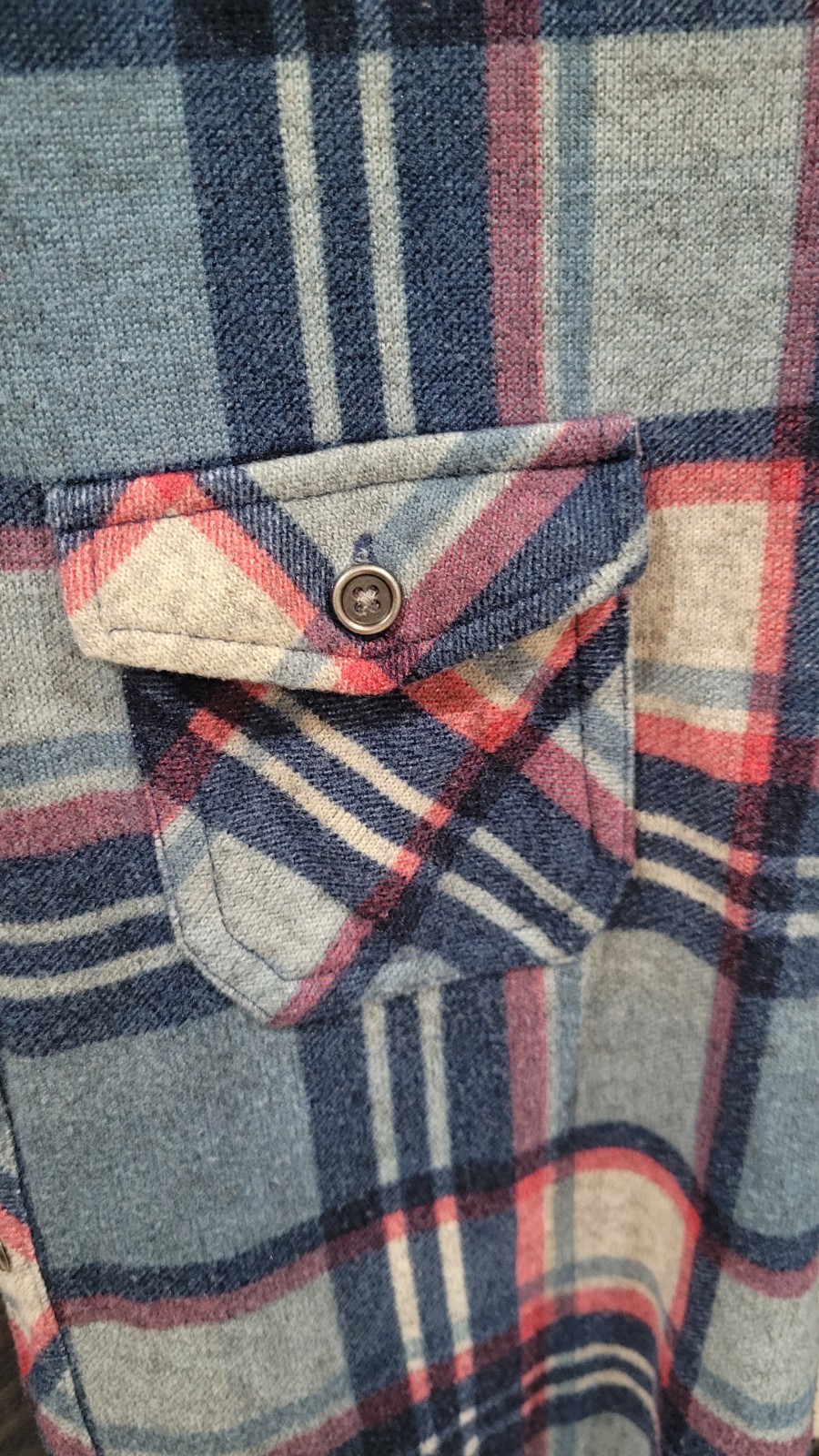 Vanity Women’s Plaid Flannel Button-Up Shirt Blue/Red/White Long Sleeve S