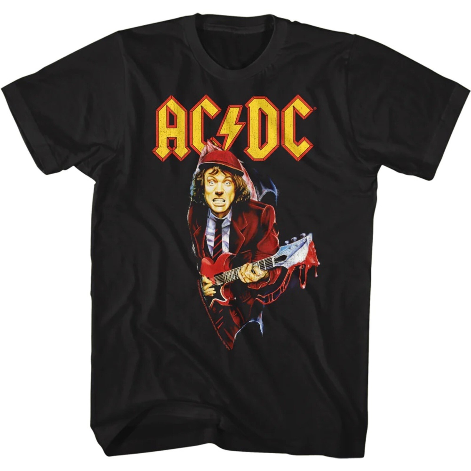 AC/DC cd lgo Angus Young GUITAR DRIP Official SHIRT XL New t.n.t. blow up video