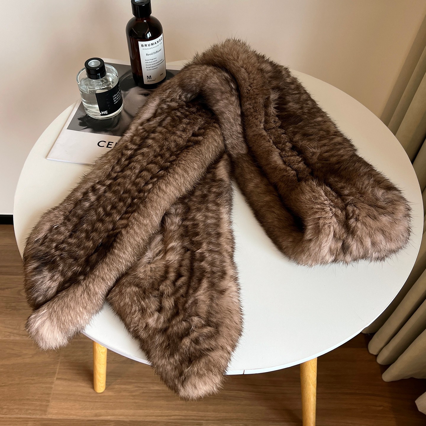 Women Real Rabbit Fur Scarf Warm Collar Long Shawl Neckerchief Wrap Neck Warmer