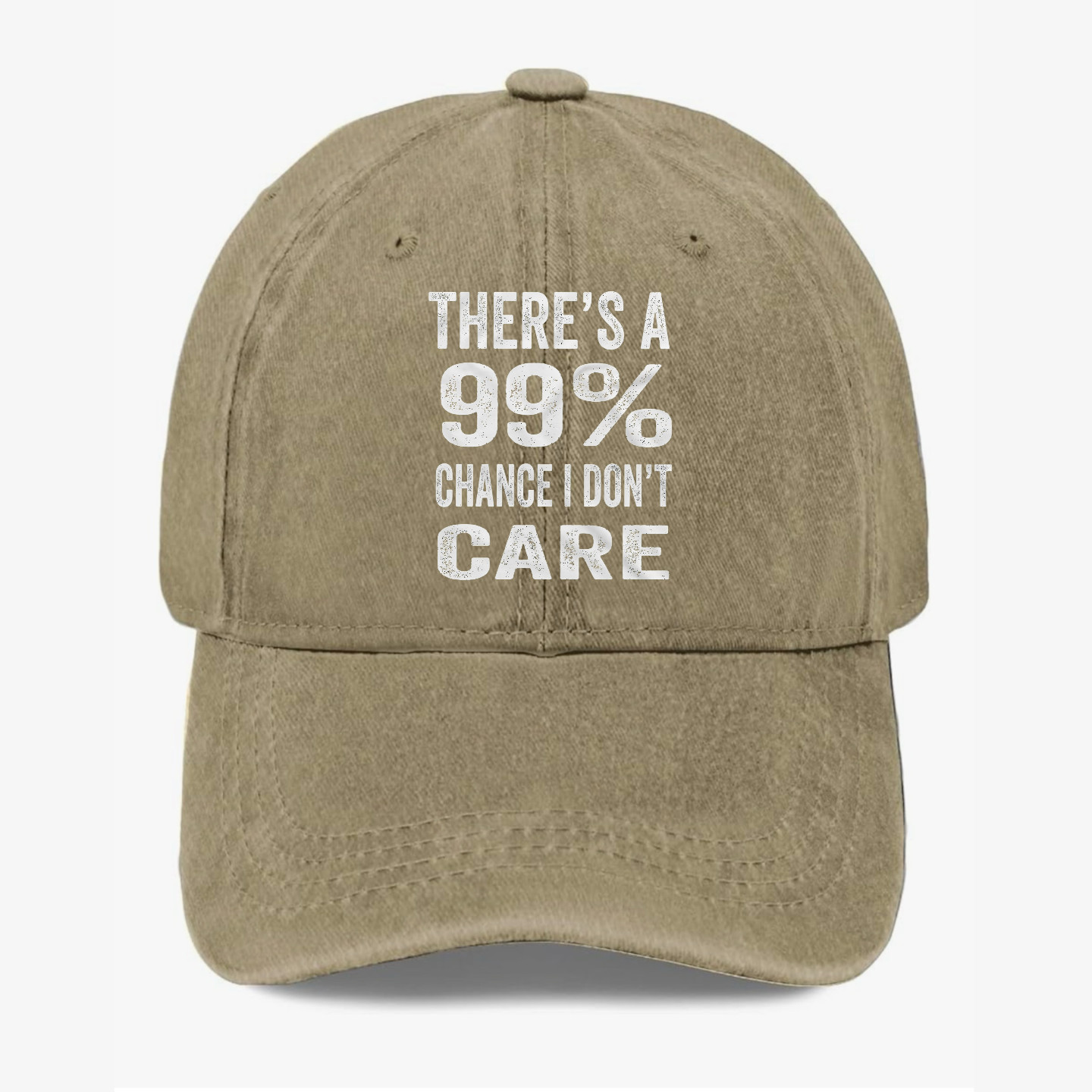 Funny 99% Chance I Don’t Care Hat Sarcastic Humor Quote Dad Hat Baseball Cap