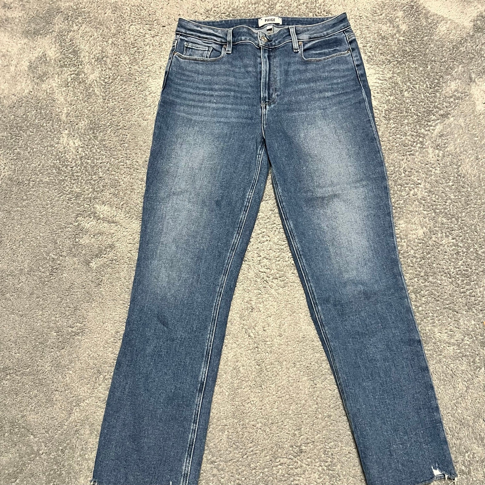 Paige Jeans Womens 31 (32×27.5) Cindy Raw Hem Straight Leg High Rise
