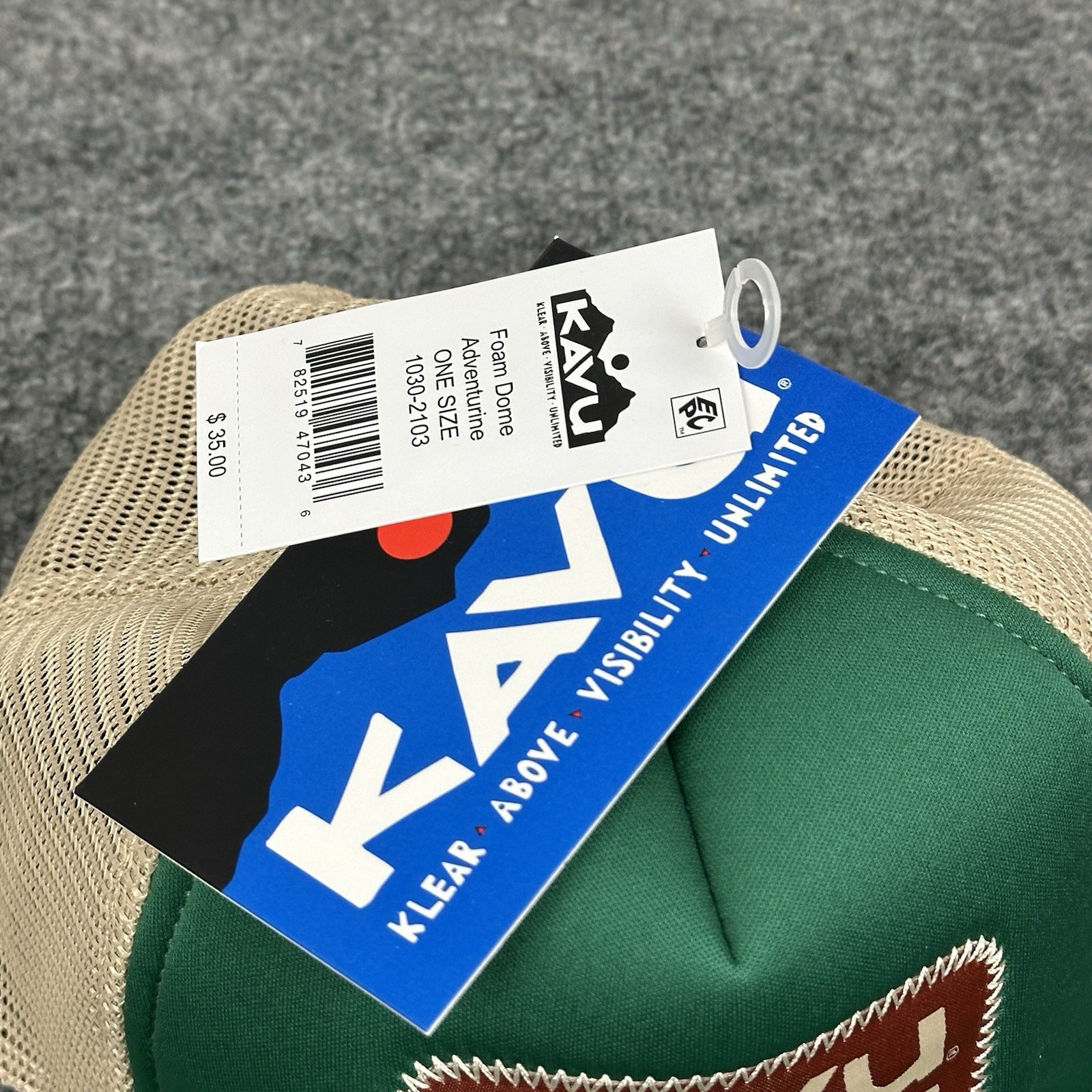 KAVU Trucker Snapback Hat Adventurine Green Adjustable NEW Adventure Foam Dome