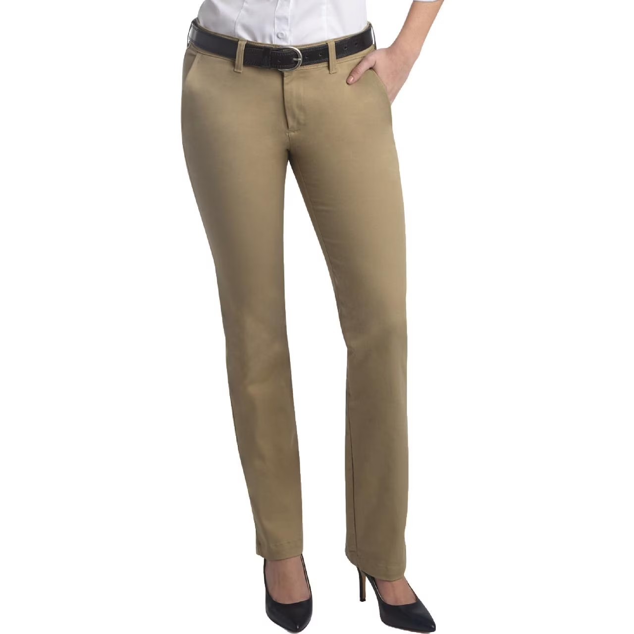 Dickies Women’s Straight Flex Twill Pant, Skinny Tan, Size 0/25 REGULAR, NEW