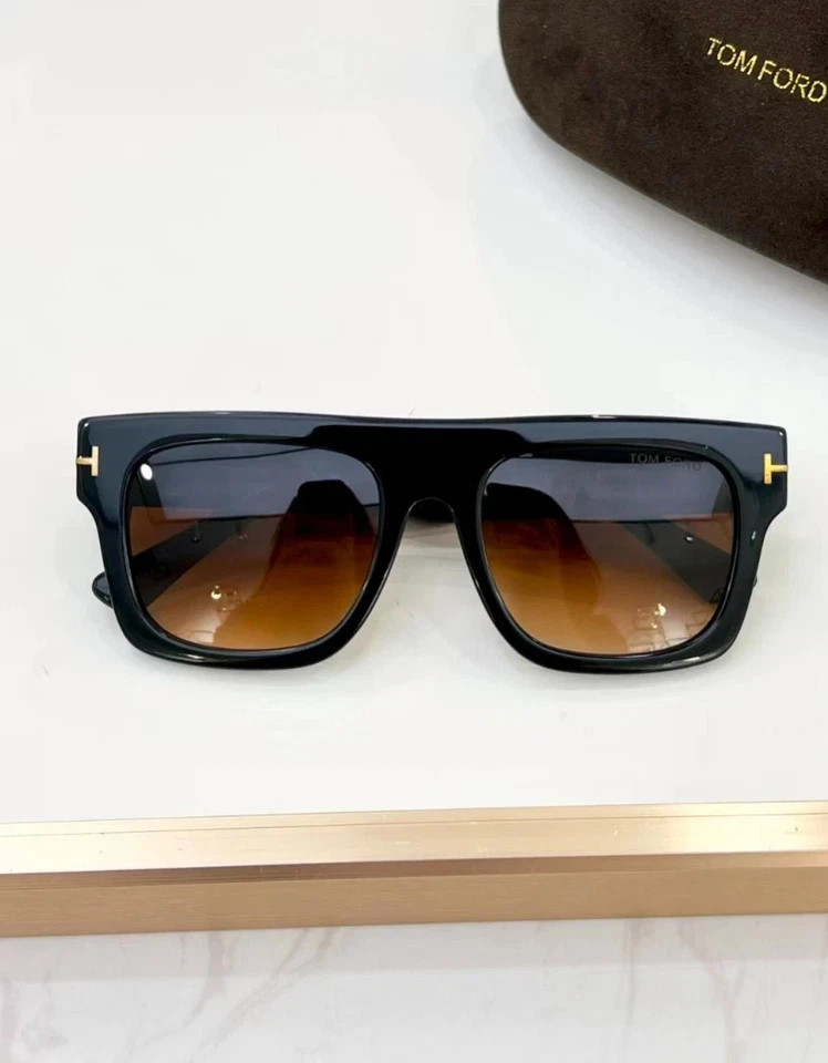 Tom Ford Fausto Sunglasses FT0711 Black/Brown 53-20-145mm With Case New