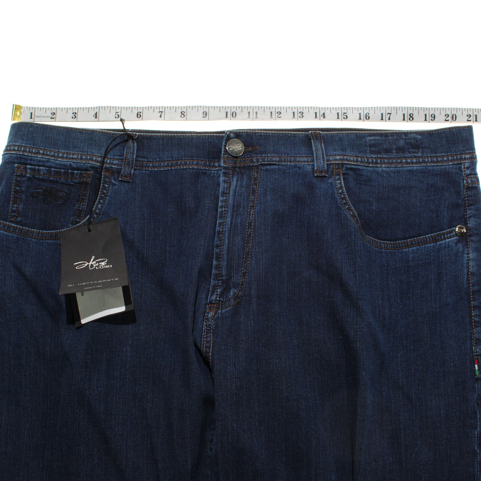 Hettabretz NWD Five Pocket Jeans Size 56 (40 US) In Blue Cotton Blend