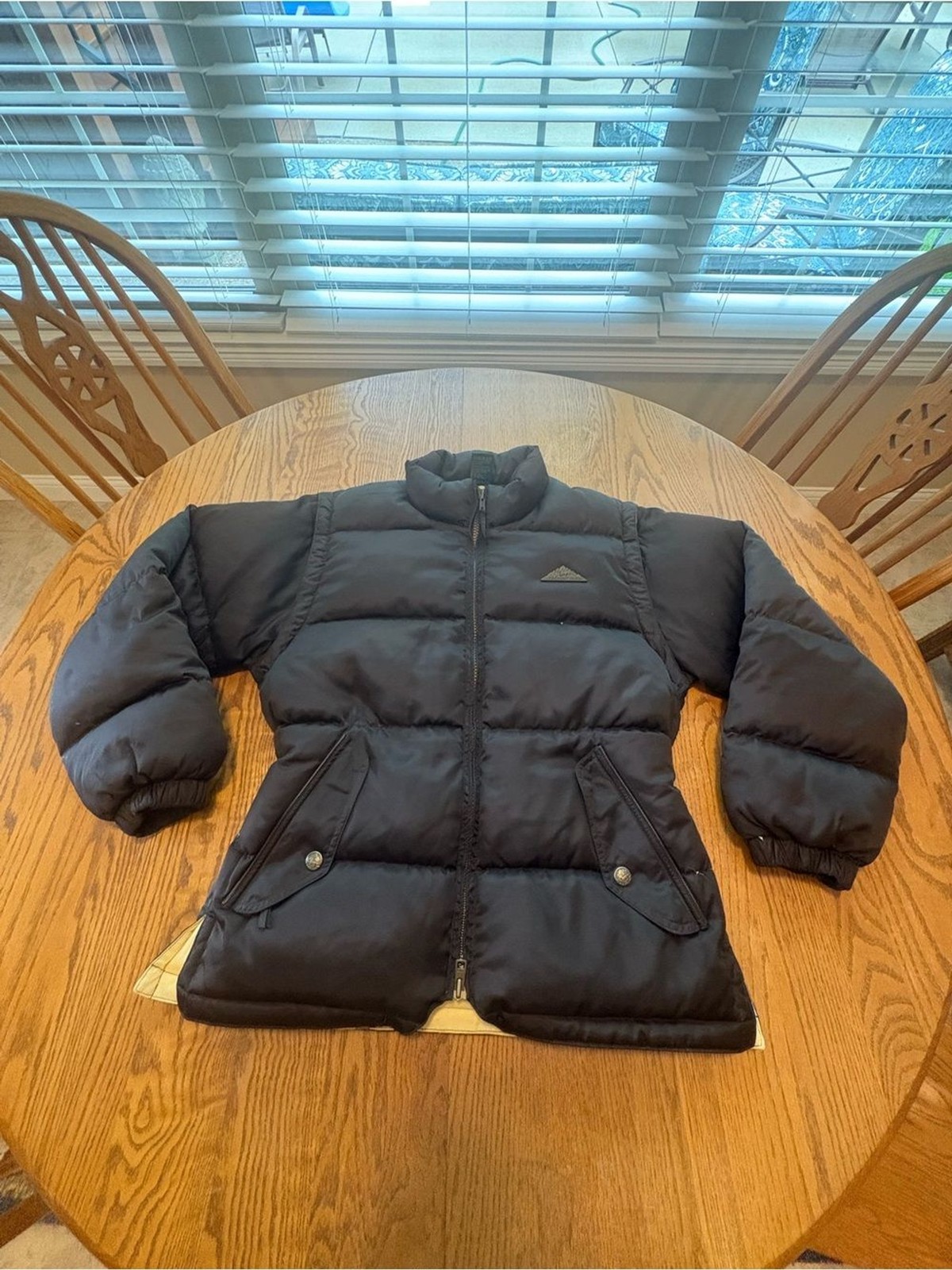 VINTAGE MOUNTAIN HORSE Black Down Puffer Jacket Vest Zip off Sleeve Equestrian S