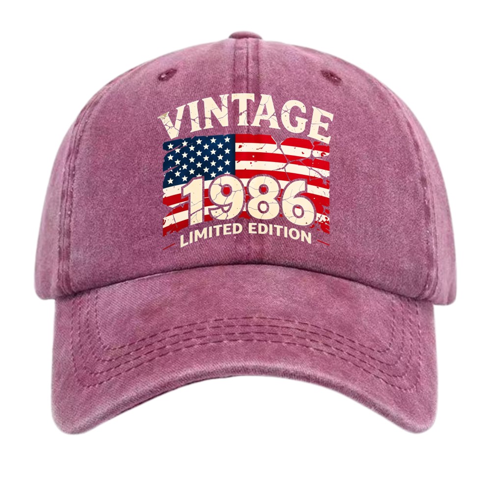 Born 1986 Vintage Limited Edition American Flag Patriotic Baseball Cap