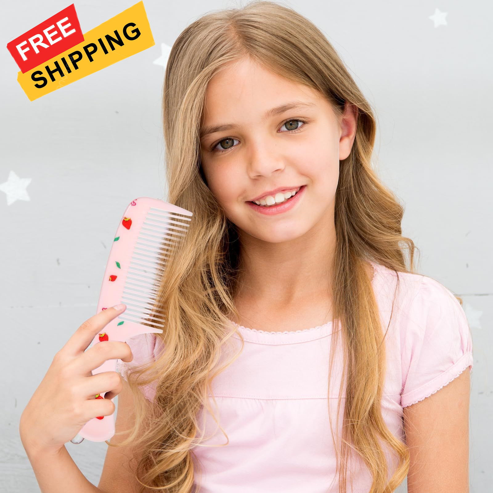 Baby Comb Set, Small Cute Fine Tooth Toddler & 4×14cm, 2×15.5cm, Pink