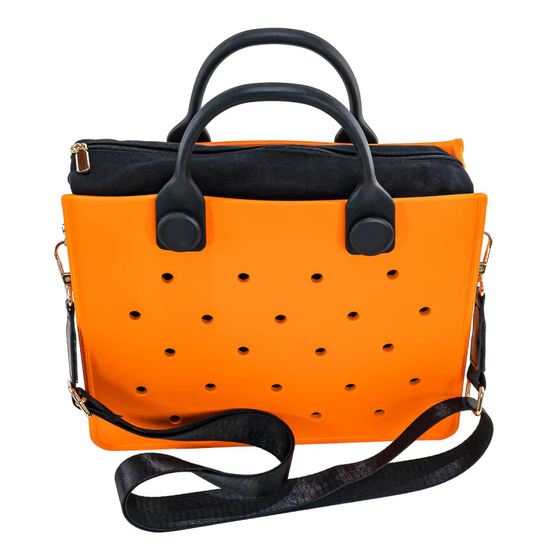 Waterproof EVA Rubber Tote Bag Women Washable Beach Handbag Shoulder Strap Trave