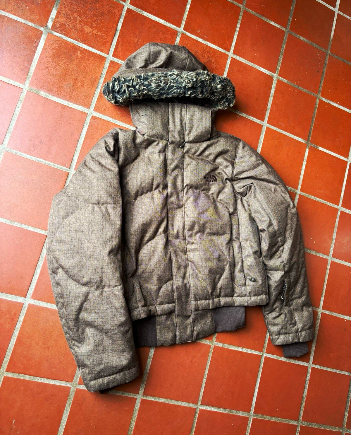 The North Face Women’s Hooded Down Puffer Jacket Full Zip Brown S/P