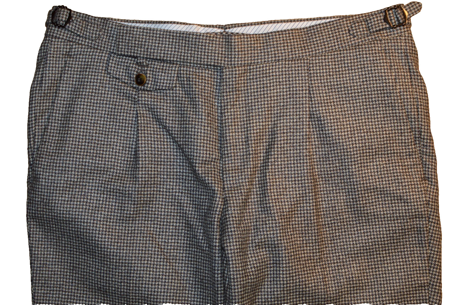 SuitSupply Brentwood Brown Houndstooth Angelico Wool Dress Pants Trouser 36×29.5