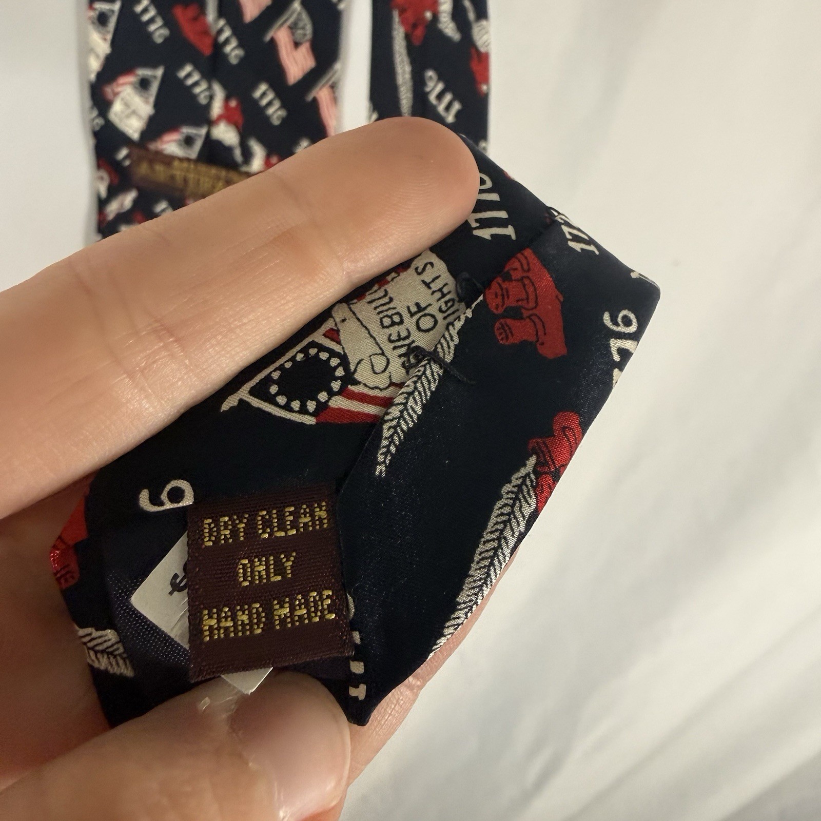 1776 Tie Museum Artifacts Silk Tie Men’s 60″ Blue 4th of July 4″ Wide