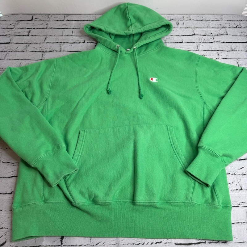 Champion Reverse Weave Heavyweight Pullover Hoodie Sweatshirt Mens Large Green