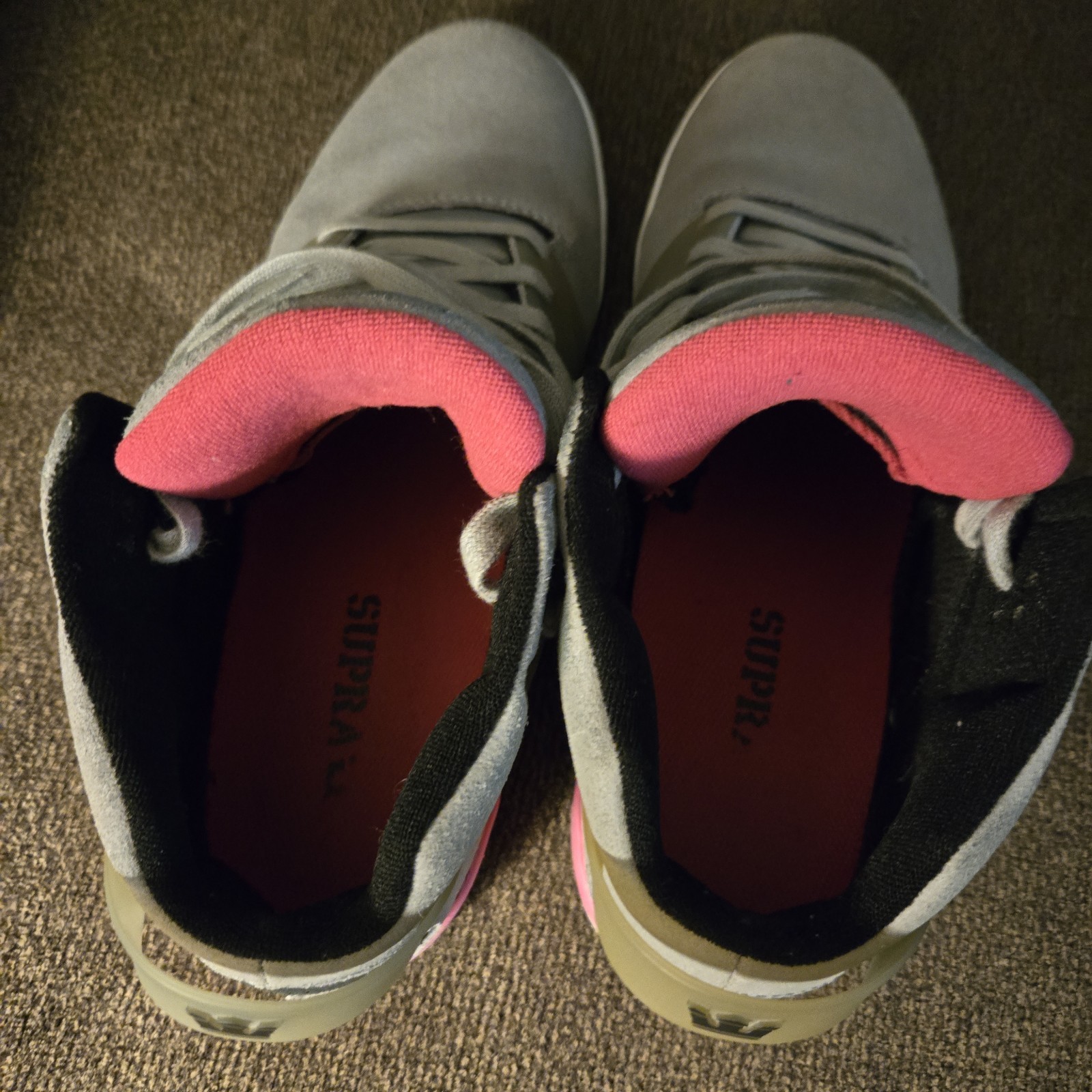Size 11 Supra Skytop III 3 Mid Top Sneakers Pink Grey Chad Muska Y2K