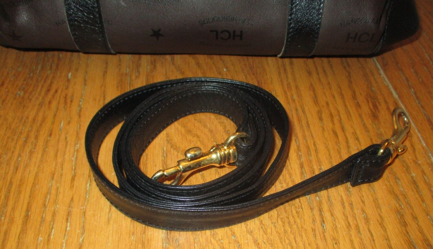 HCL Leather Goods Medium Brown/Black Signature Leather Satchel Bag
