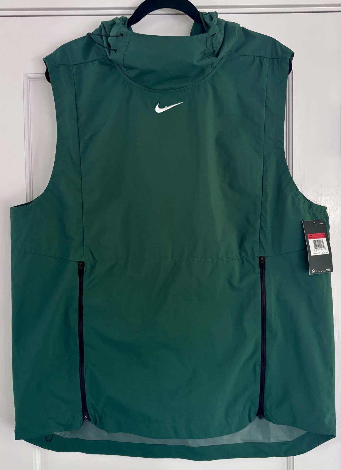 Nike Vest Large Green Alpha Fly Rush Hooded Athletic Pullover Zip NWT