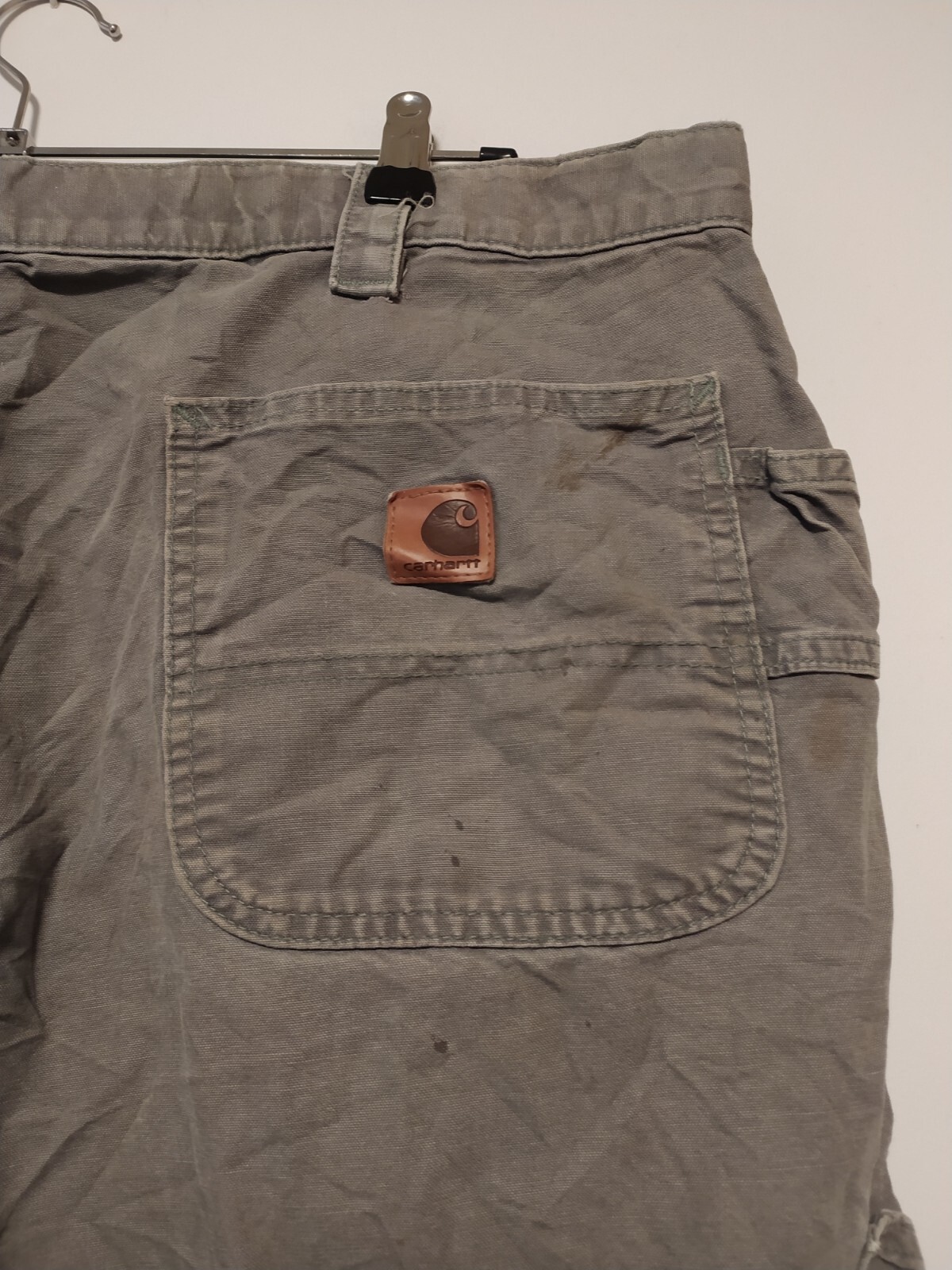 Carhartt Shorts Mens W40 Grey Cargo Utility Carpenter B147 FAT Paint Marks Work
