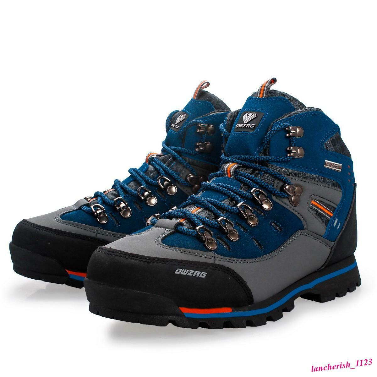 Men’s Faux Leather Ankle Boots Hiking Shoes Climbing Lace Up High Top Casual OL