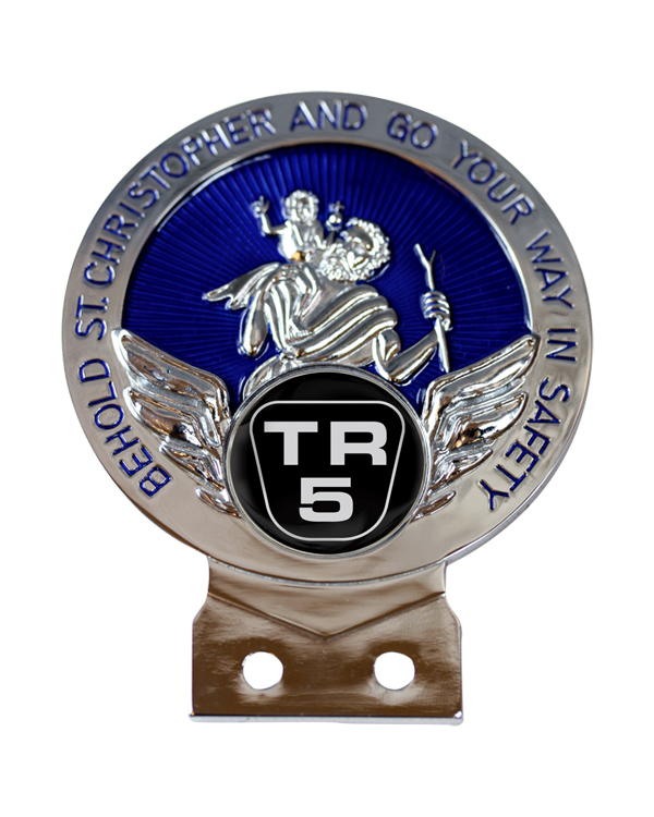 Triumph TR5 Logo St Chris Car Badge + Fixings Choice of 3 Colours