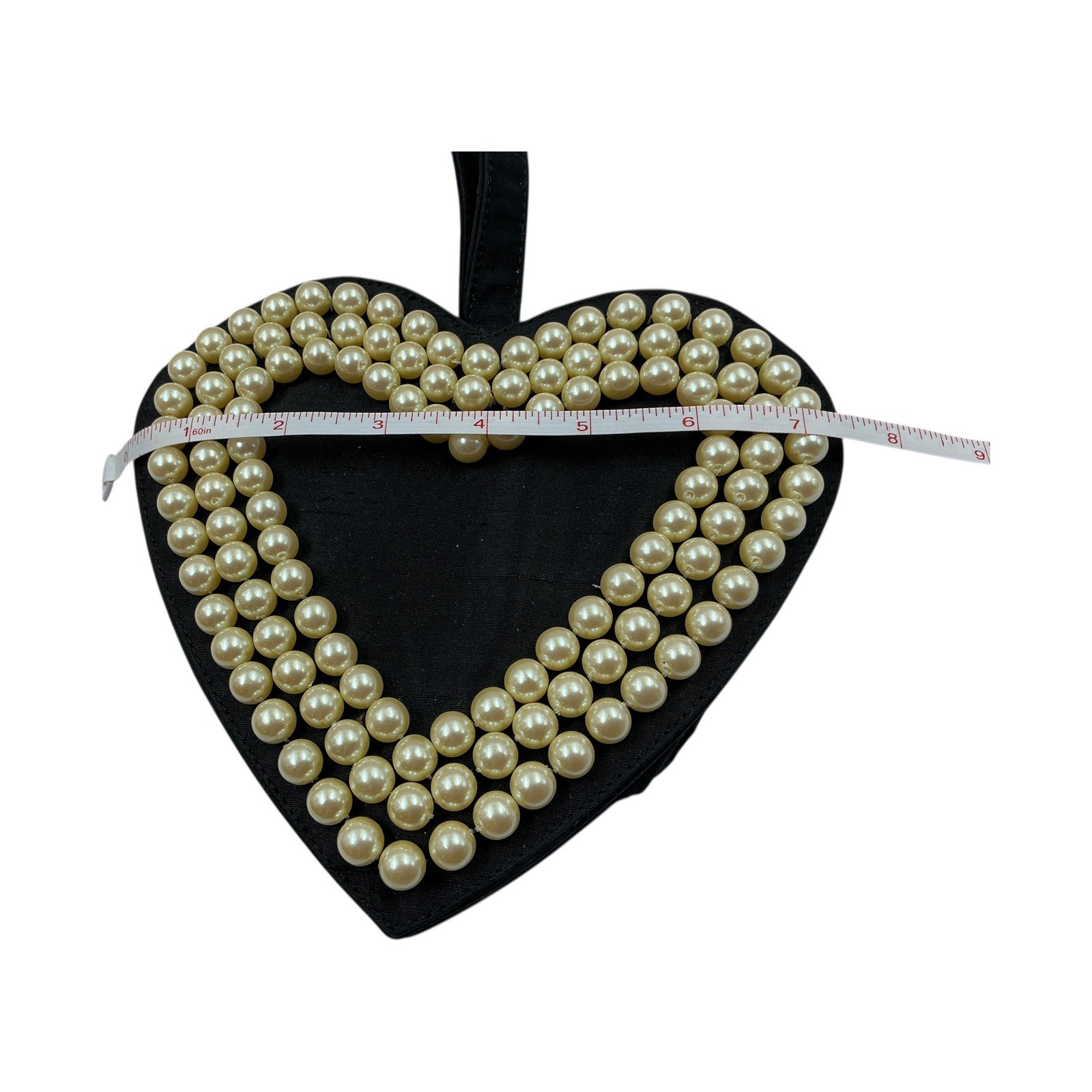 Vintage 1990s Moschino Redwall Heart Shaped Bag Pearl Embellished Evening Clutch