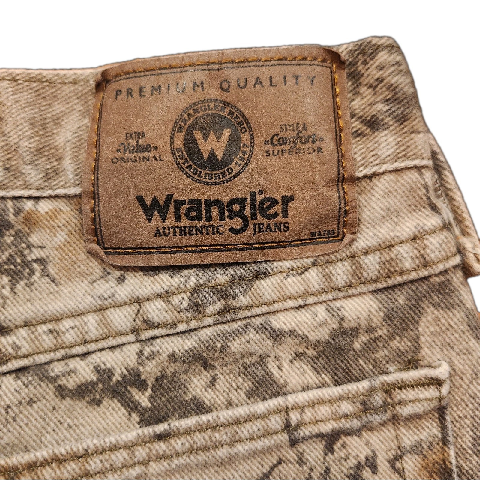 Wrangler Men’s Sz 40×32 Camo Outdoor Hunting Double Knee 100% Cotton